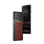 Ivertu Calfskin Stitching Phone – Brown & Black