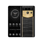 Metavertu 2 Max Screen Luxury Custom-Made Gold With Diamonds Alligator Skin Web3 AI Phone - Black
