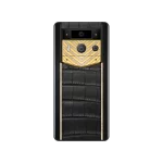 Metavertu 2 Max Screen Luxury Custom-Made Gold With Diamonds Alligator Skin Web3 AI Phone - Black