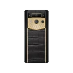 Metavertu 2 Max Screen Luxury Custom-Made Gold V-Shaped With Diamonds Alligator Skin Web3 AI Phone – Black