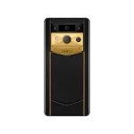 Metavertu 2 Max Screen Luxury Custom-Made Gold Radiant Blade Edition With Black Ink Calfskin Web3 AI Phone – Black