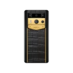 Metavertu 2 Max Screen Luxury Custom-Made Alligator Skin Web3 AI Phone – Gold And Black