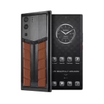 Metavertu 1 Curve Screen Race Track Design Calfskin Web3 Phone – Brown