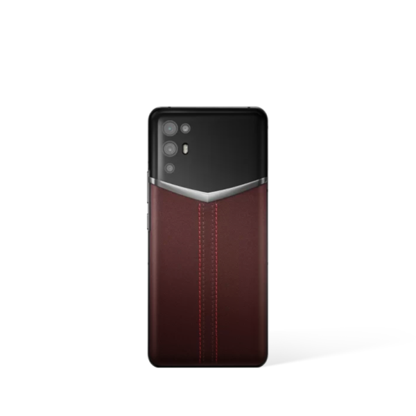 Ivertu Stitched Calfskin 5G Phone - Burgundy Red