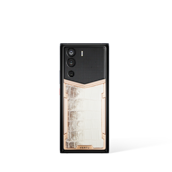 Metavertu 1 Curve Screen Himalaya Alligator Skin 18K Gold & Diamonds 5G Web3 Phone - Black
