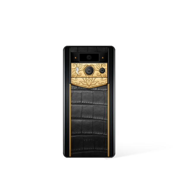 Metavertu 2 Max Screen Luxury Custom-Made Lotus Cluster With Alligator Skin Web3 AI Phone – Black