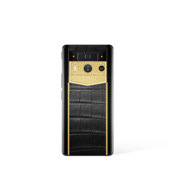 Metavertu 2 Max Screen Luxury Custom-Made Auspicious Clouds With Alligator Skin Web3 AI Phone – Black