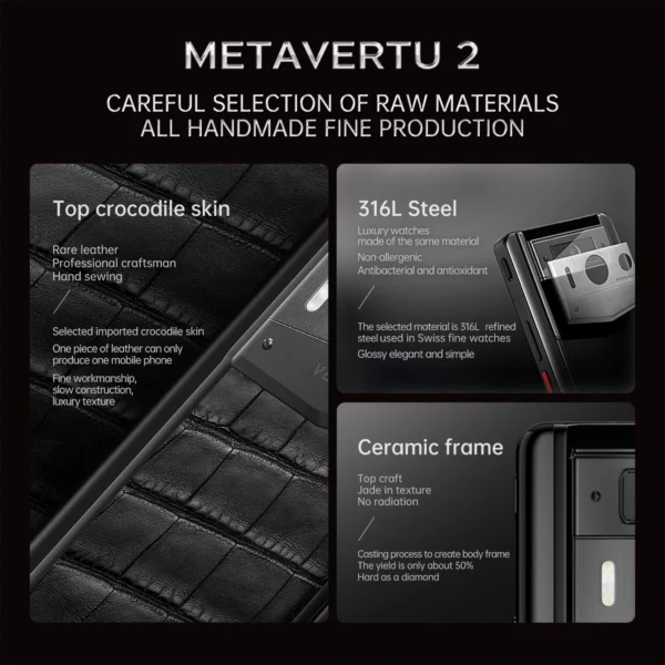 Metavertu 2 Max Screen Alligator Skin Web3 AI Phone – Amber Brown