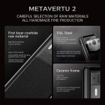 Metavertu 2 Max Screen Calfskin Web3 AI Phone – Jade Black (Silver Case)
