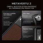 Metavertu 2 Max Screen Calfskin Web3 AI Phone – Caramel Brown (Silver Case)