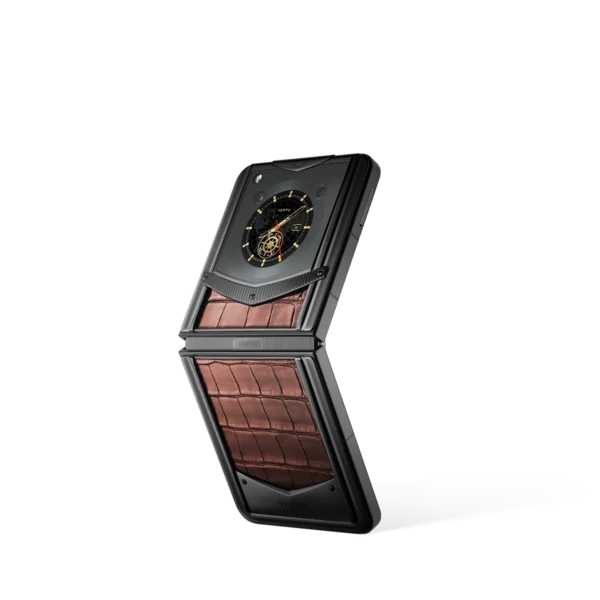 Vertu® Ironflip Alligator Skin Series - Amber Brown