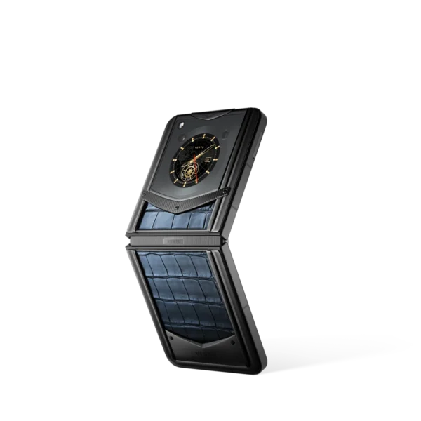 Vertu® Ironflip Alligator Skin Series - Navy Blue