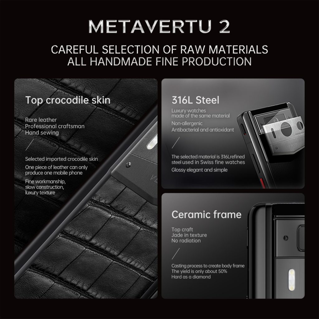 METAVERTU 2 ALLIGATOR SKIN WEB3 AI PHONE – BLACK(SILVER CASE) - VERTU ...