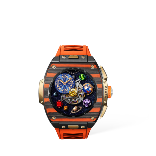 Vertu Grand Watch - Bespoke Gold - Black And Orange Carbon Fiber