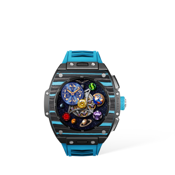 Vertu Grand Watch - Bespoke Gold - Black And Blue Carbon Fiber
