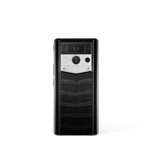 Metavertu 2 Max Screen Alligator Skin Web3 AI Phone – Black (Silver Case)