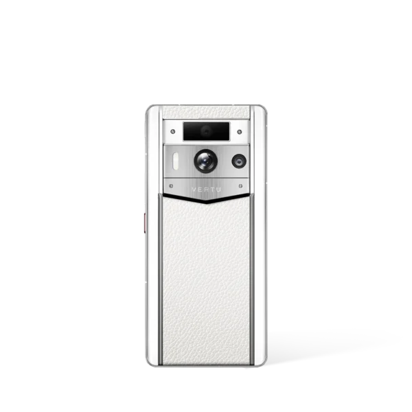 Metavertu 2 Max Screen White Calfskin Web3 AI Phone – White (Silver Case)