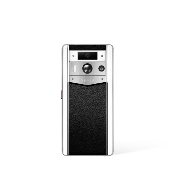 Metavertu 2 Max Screen White Calfskin Web3 AI Phone – Black (Silver Case)