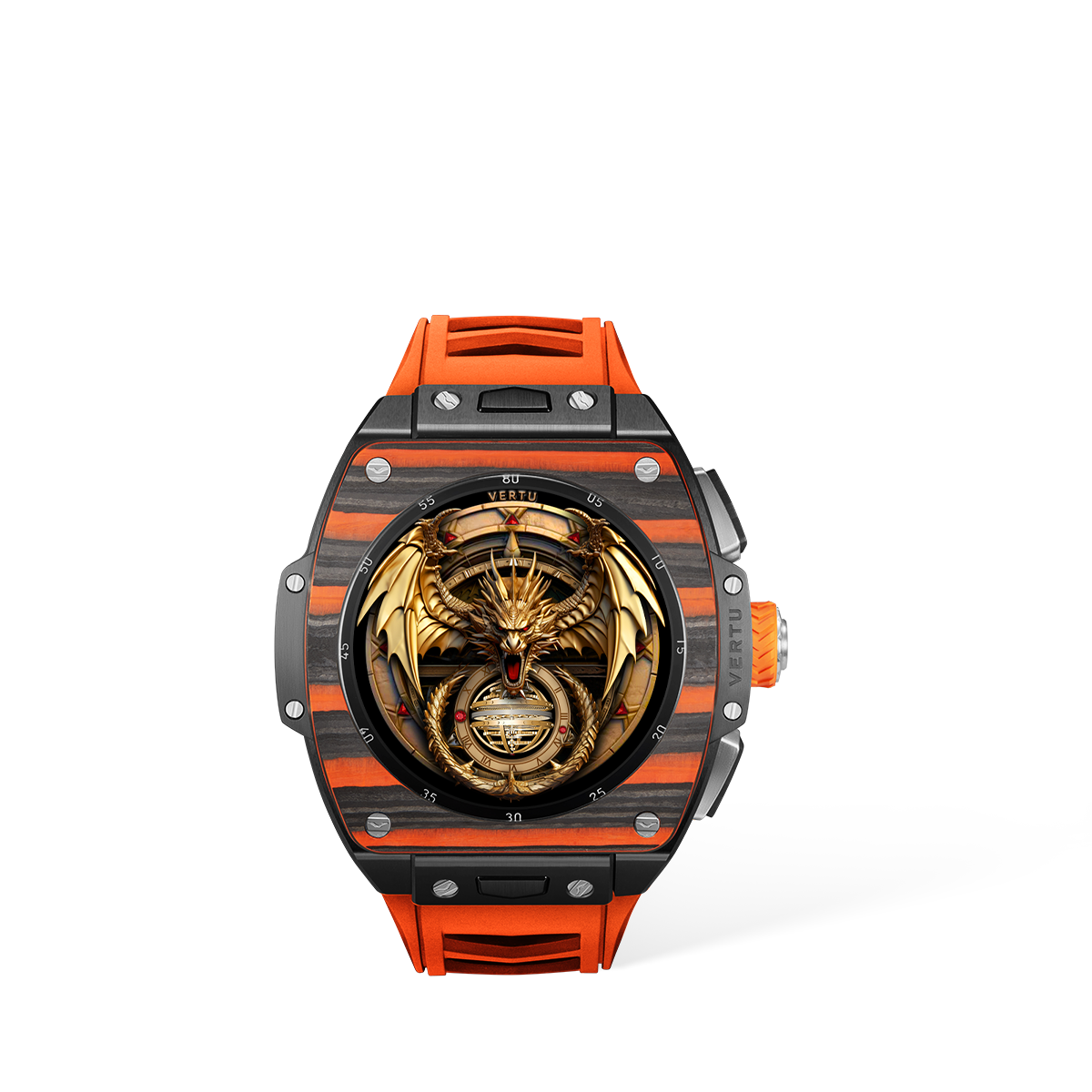 Vertu Grand Watch - Black And Orange Carbon Fiber