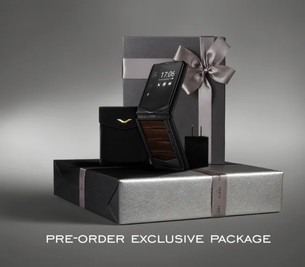 Vertu Quantum Flip Alligator Amber Brown