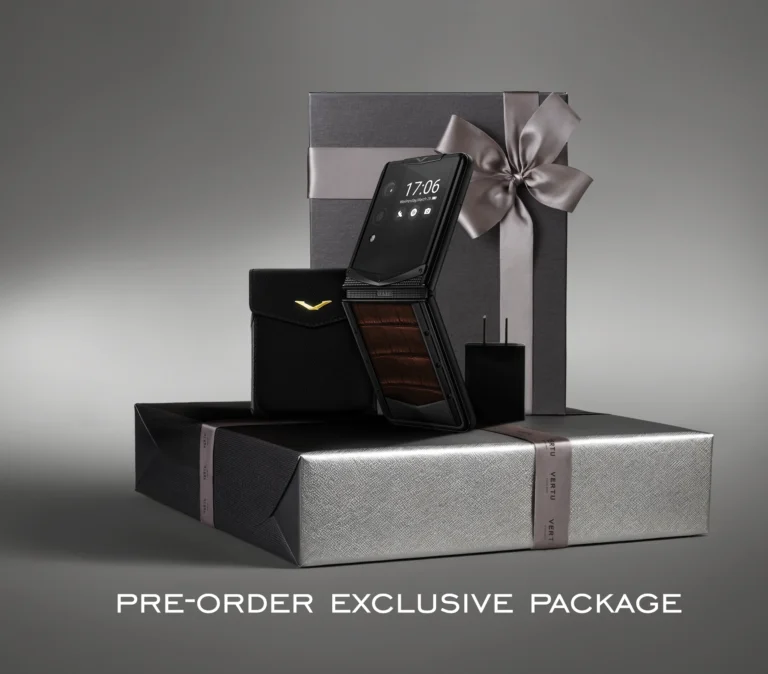 Vertu Quantum Flip Alligator Amber Brown