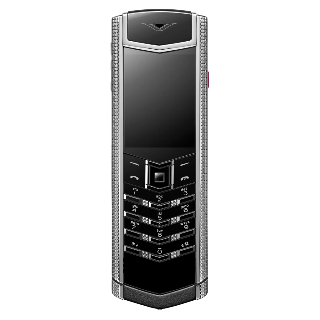 Signature S+ Clous De Paris Phone Pure Silver