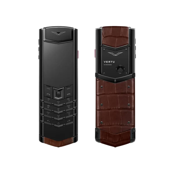 Signature S+ Black Steel Alligator Skin –  Amber Brown