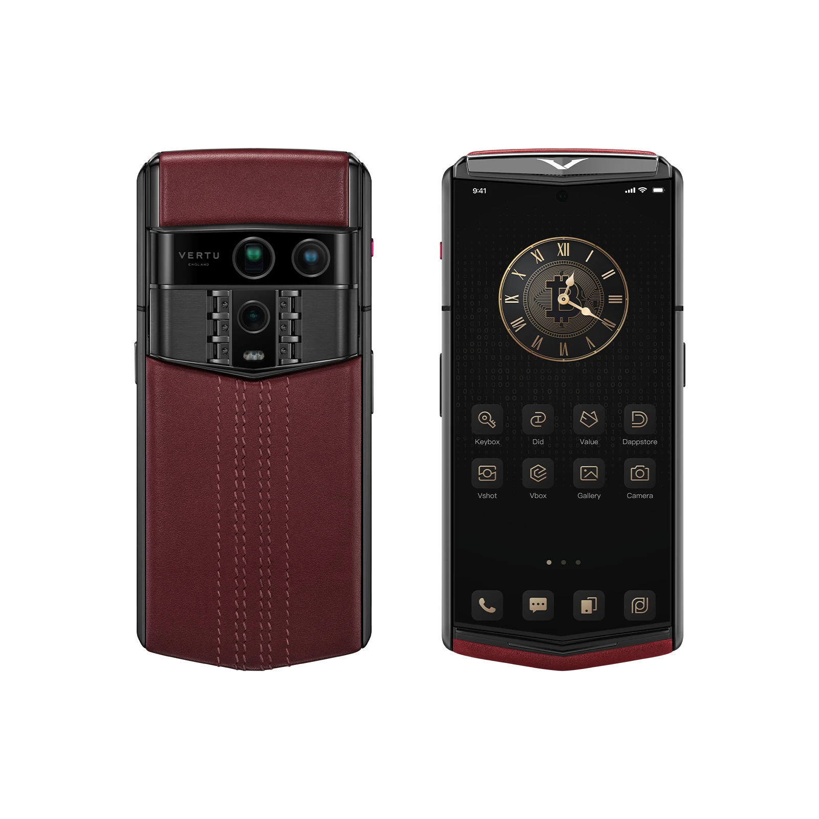 Agent Q Calfskin Wine Red