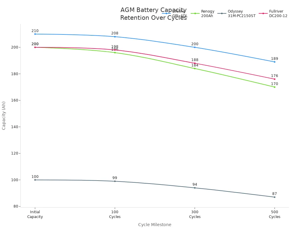 Line chart comparing AGM battery models'
style=
