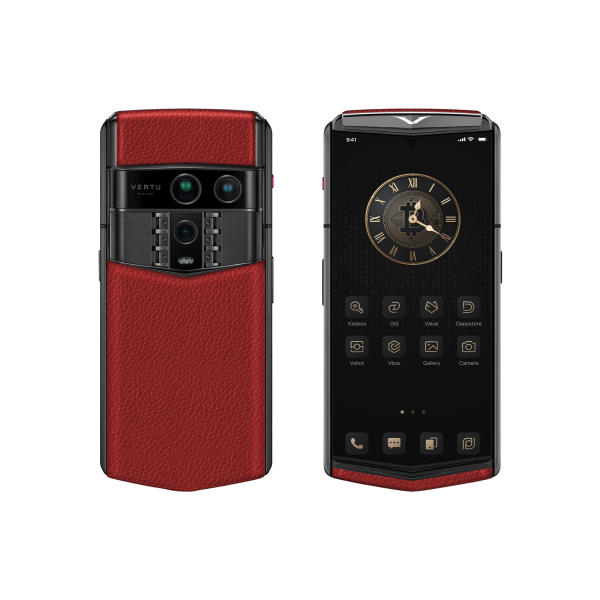 Vertu Payment Link For Agent Q Grained Calfskin Raspberry Red First payment